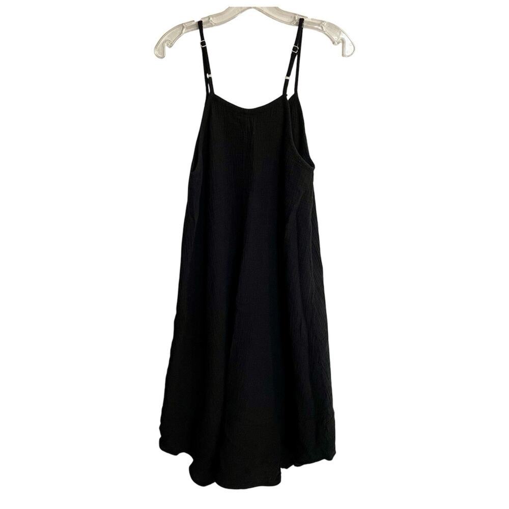 Bobi Los Angeles Cotton Gauze Strappy Midi Dress Black Size Large Beach Coastal - Picture 2 of 7